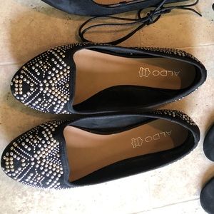 ALDO Gold and Silver studded flats